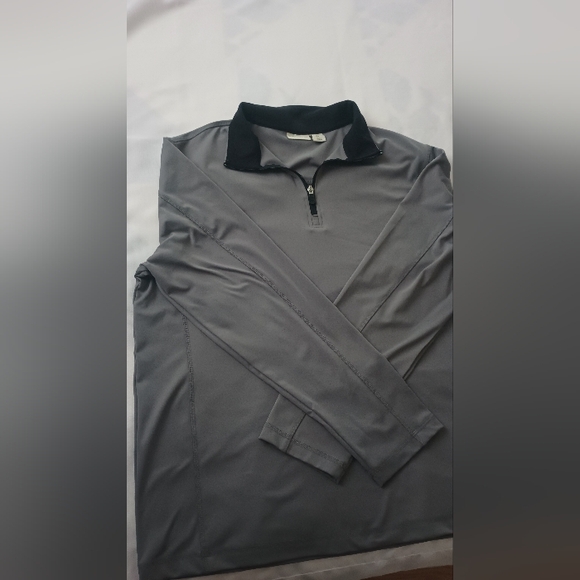 Rorie Whelan Golf Shirts Men's L Gray Long Sleeve 1/4 Zip Dry Wicking Good Condi - Picture 12 of 14